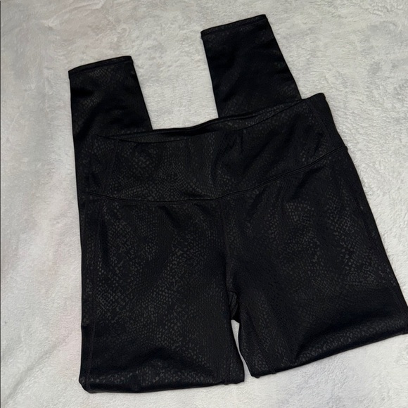 Athleta Black Textured Leggings - Picture 1 of 7